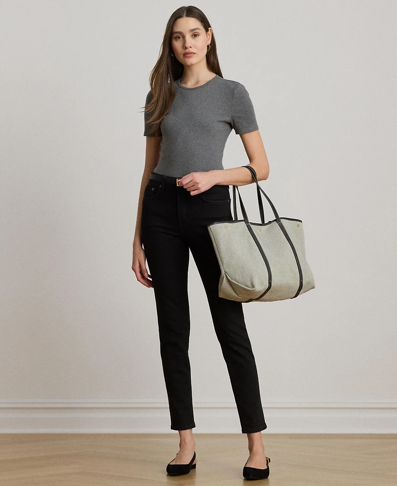 Lauren Ralph Women's Stretch Cotton Crewneck Tee