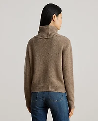 Lauren Ralph Women's Buckle-Trim Melange Turtleneck Sweater