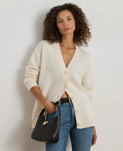 Lauren Ralph Lauren Women's Wool-Blend V-Neck Cardigan
