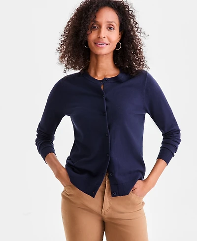 Style & Co Petite Crewneck Cardigan, Macy's Exclusive