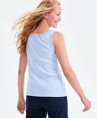 Style & Co Women's Lace-Trim Cotton Tank Top, Exclusively at Macy's