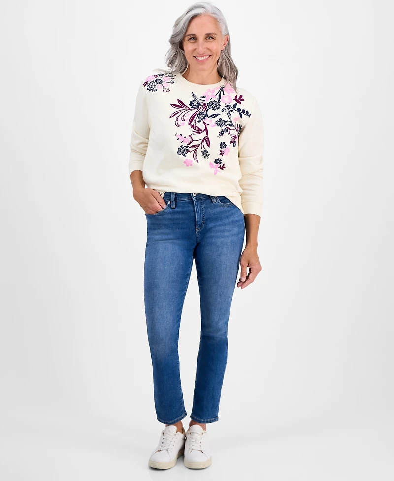 Style & Co Petite Placed Print Crewneck Sweatshirt, Macy's Exclusive
