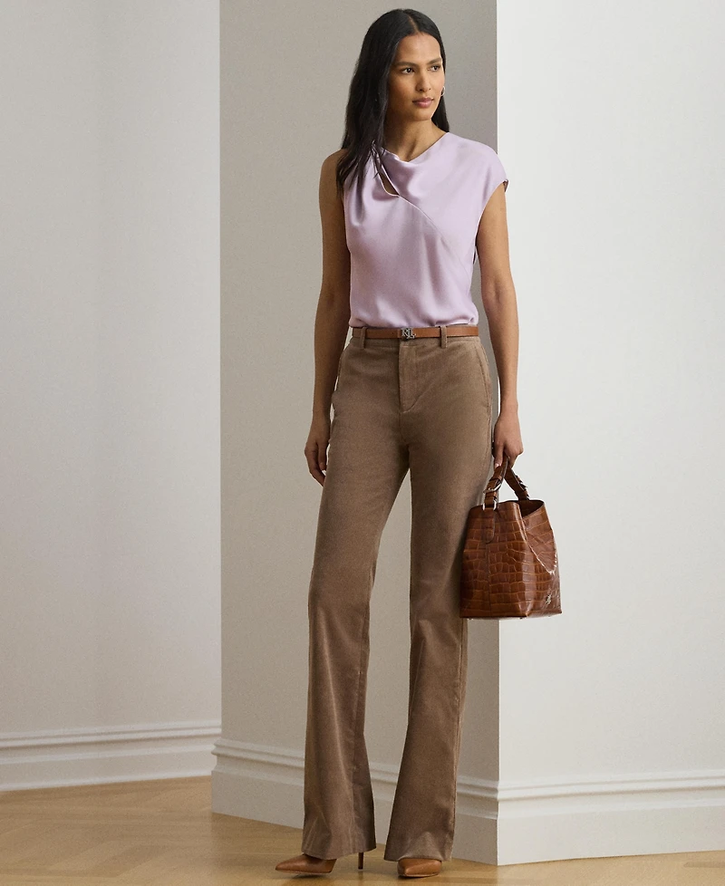 Lauren Ralph Women's Charmeuse Asymmetrical Blouse