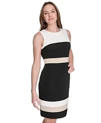 Tommy Hilfiger Women's Scuba Crepe Colorblocked Sheath Dress