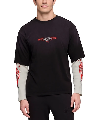 Puma Men's 2-in-1 Waffle Long-Sleeve T-Shirt