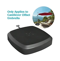 Patio Cantilever Offset Umbrella Base with Wheels for Garden Poolside Deck