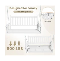 3-Person Wooden Outdoor Porch Swing with 800 lbs Weight Capacity