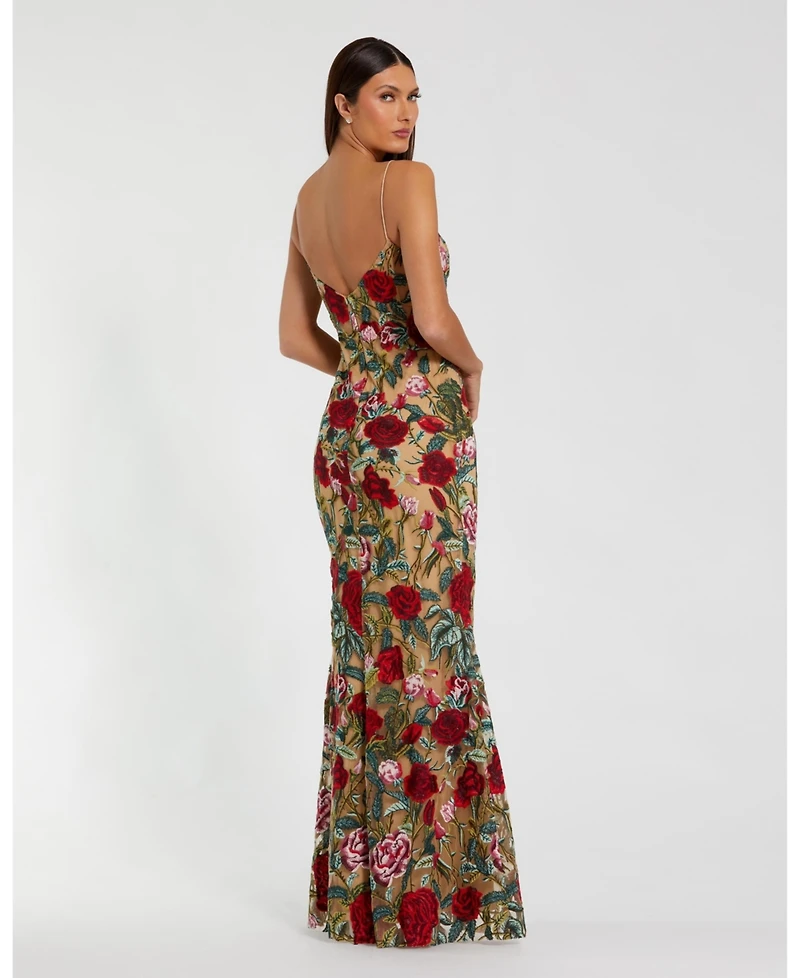 Mac Duggal Women's Floral Embroidered Off The Shoulder Gown