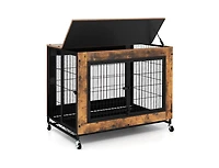 Industrial Dog Kennel with Flip-up Top 3 Lockable Doors and Removable Tray