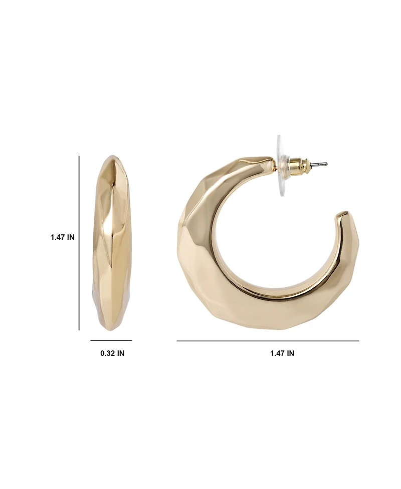 Bcbg Textured Croissant Hoop Earrings