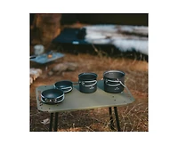Naturehike 4 in 1 Premium Camping Cookware Set – Lightweight Aluminum Pots with Multi-Use Lids,Upgraded Handle,Compact&Space-Saving,Only 1.32lb