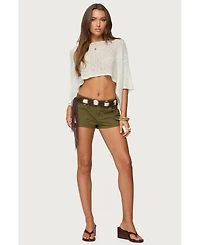 Edikted Womens Laline Oversized Knit Crop Top