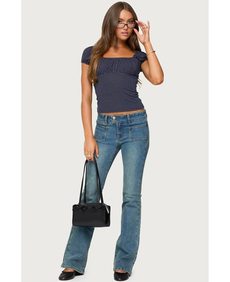 Edikted Women's Stefania Polka Dot Top