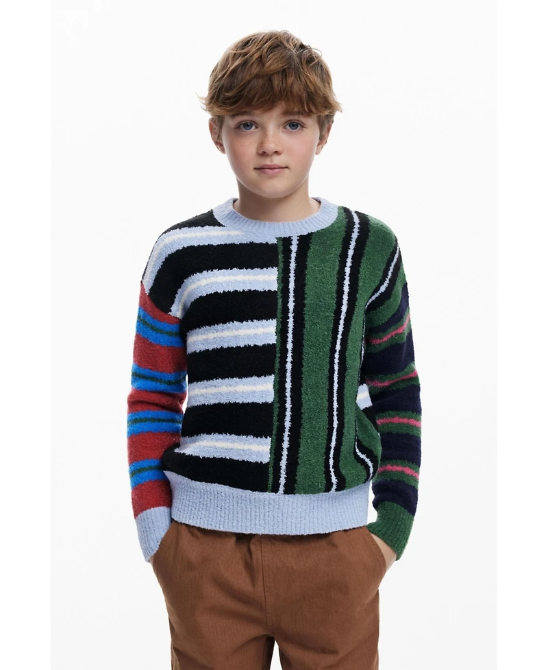Desigual Boys Boys's Textured striped sweater