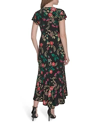 Tommy Hilfiger Women's Jersey Printed Flutter-Sleeve Midi Dress