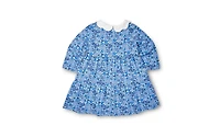 Florence Eiseman Girls Floral Print Knit Dress With Flower