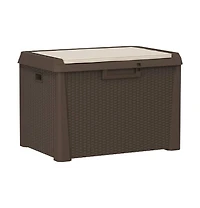 vidaXL Patio Storage Box with Seat Cushion Brown 33 gal Pp