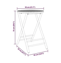 vidaXL Folding Patio Table 21.7"x29.5" Bamboo