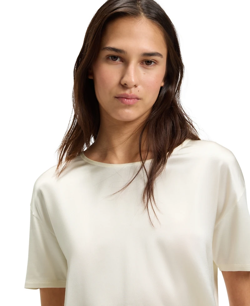 Boss by Hugo Women's Stretch-Silk Regular-Fit T-Shirt