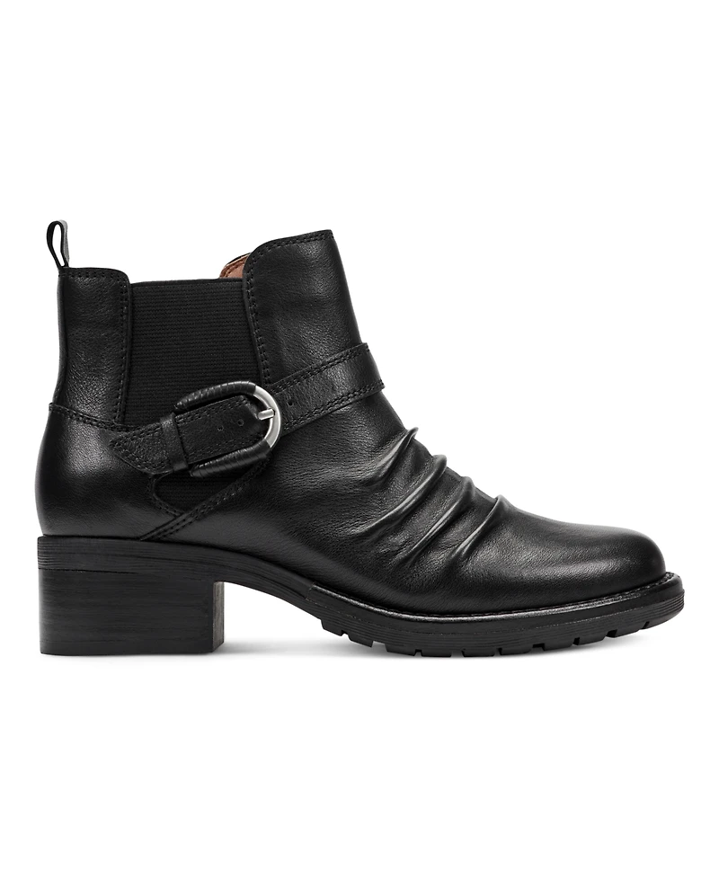 Earth Women's Zane Ruched Block Heel Booties