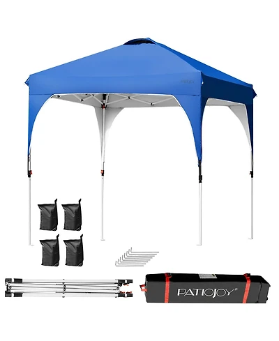 Gymax 6.6x6.6 Ft Pop up Canopy Tent Shelter Height Adjustable w/ Roller Bag