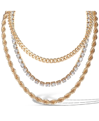 Jessica Simpson 3-Piece Twisted Chain Link Necklace Set