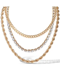 Jessica Simpson 3-Piece Twisted Chain Link Necklace Set