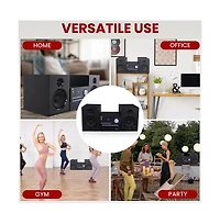 Pyle 3-Piece Wireless Bt Streaming Stereo System with MP3, Usb, Fm Radio, Bass Reflex Speaker, and Remote Control (Black)