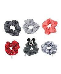 Disney Mickey Mouse Printed Fabric Hair Scrunchies (6-Piece Set)