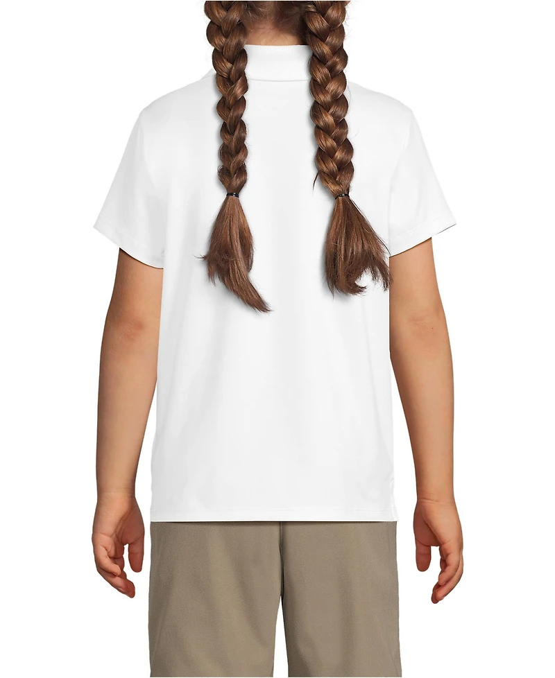 Lands' End Women's Girls Short Sleeve Feminine Fit Rapid Dry Polo Shirt
