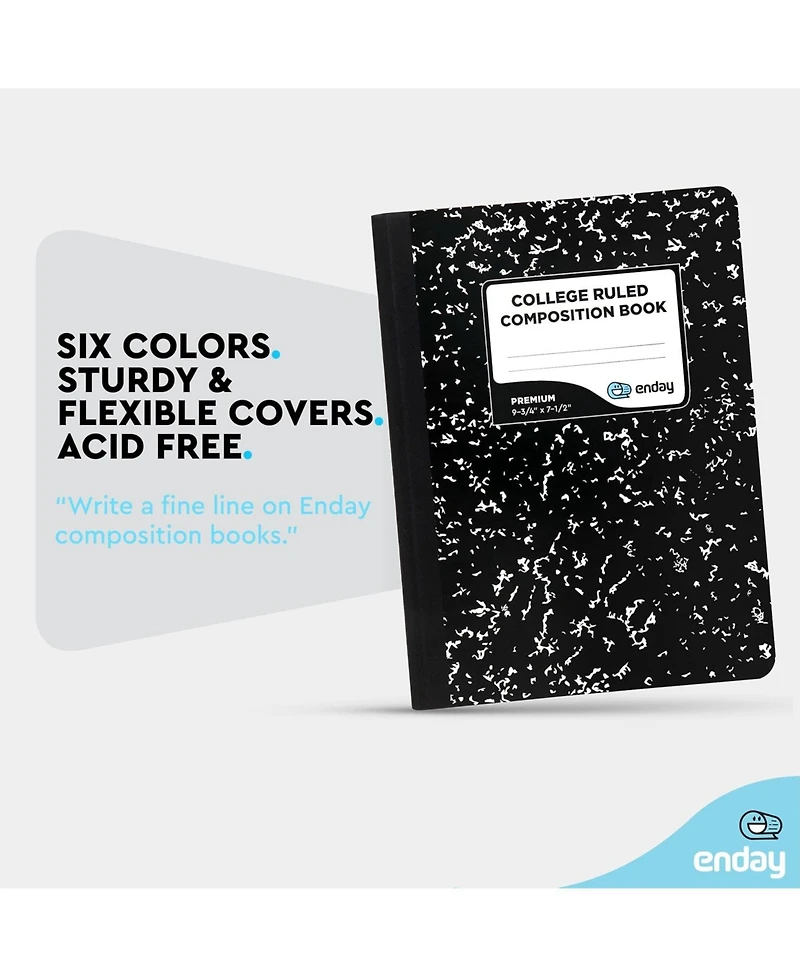 Enday Composition Notebooks College Ruled Paper, Pink Hard Cover Notebook, Premium Lined Books, 100 Sheets Notebook