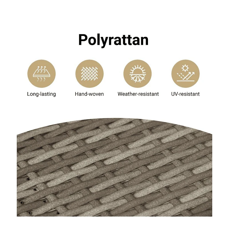 vidaXL Patio Side Tables 2 pcs with Wooden Top Gray Poly Rattan