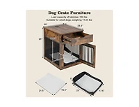 2-In-1 Dog House with Drawer and Wired Wireless Charging