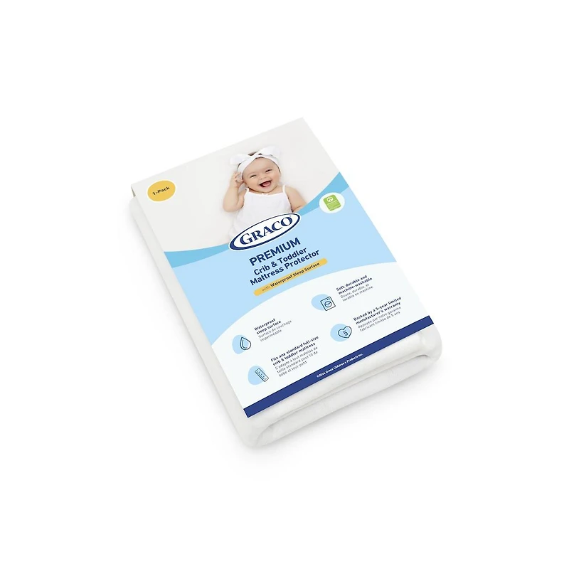Graco Premium Waterproof Crib and Toddler Mattress Protector - 1 Pack