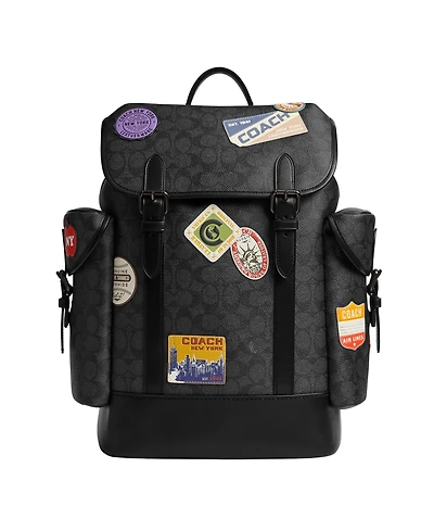 Coach Men's Hitch Signature Canvas with Patches Backpack