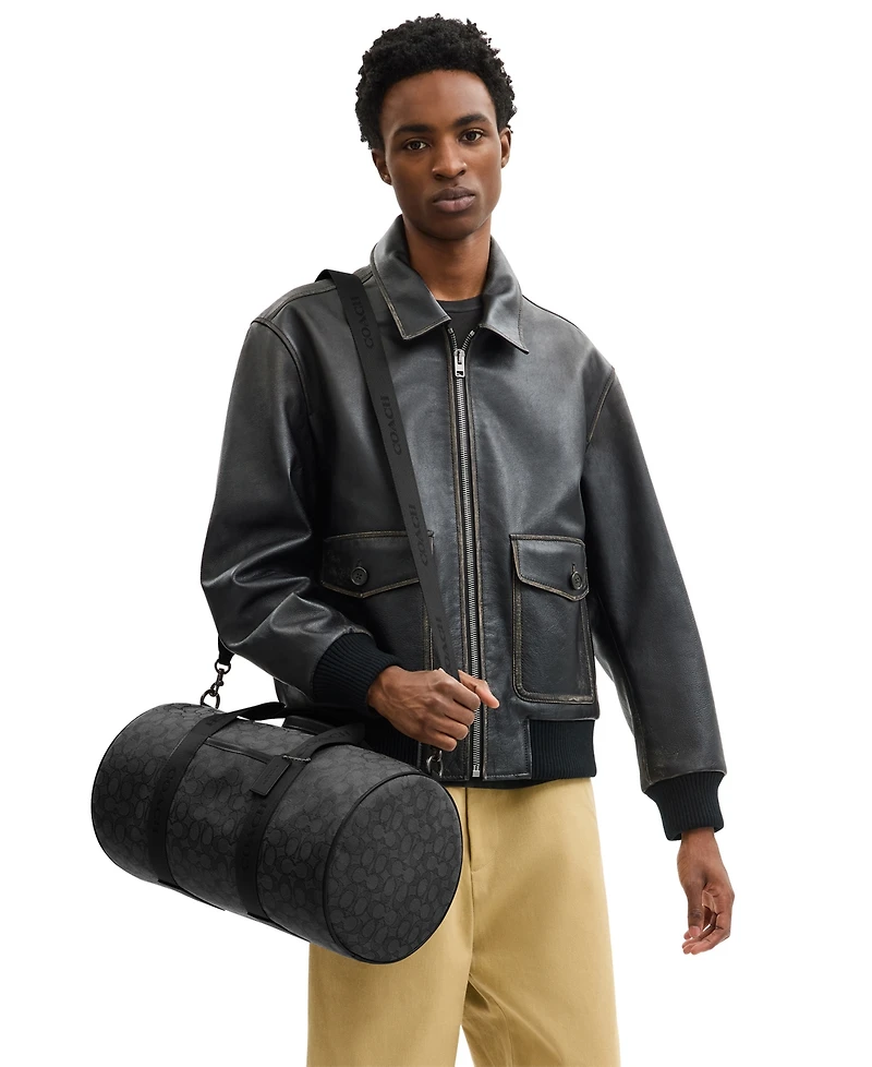 Coach Men's Theo Signature Jacquard Duffle Bag