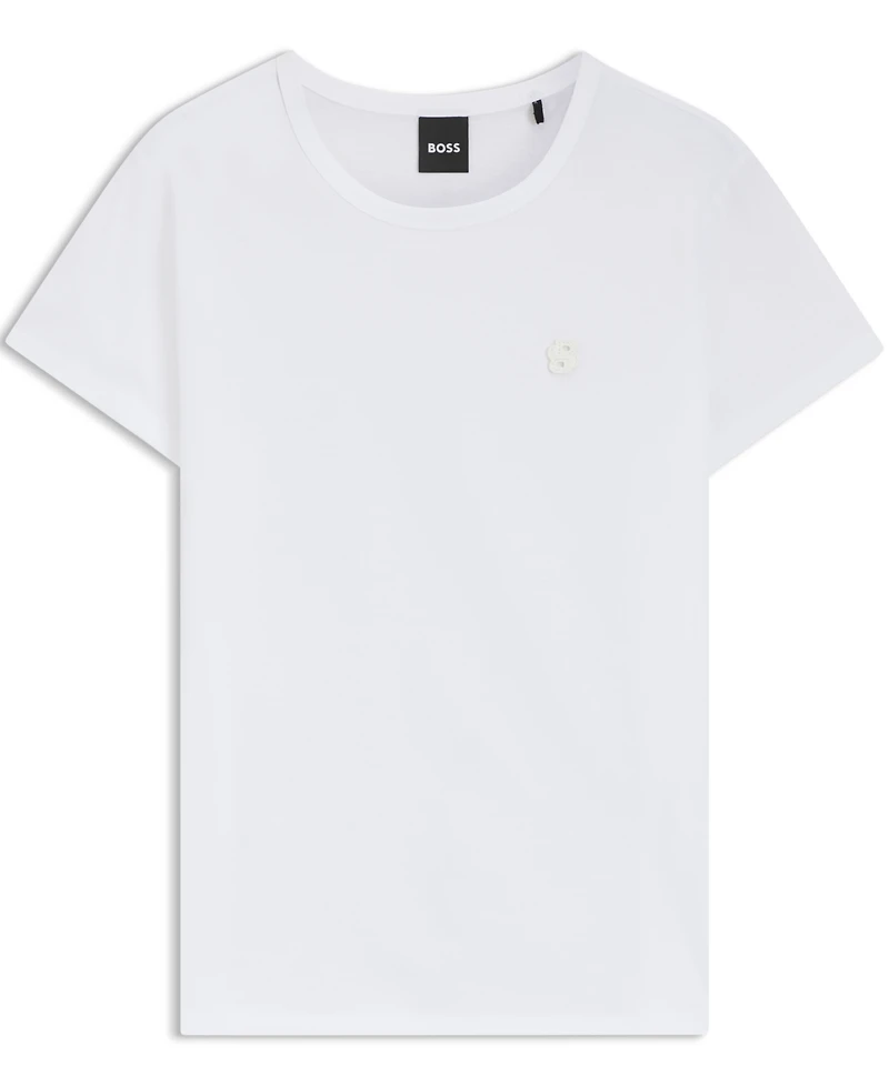 Boss by Hugo Women's Slim-Fit Mercerized-Cotton Monogram T-Shirt