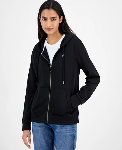 Nautica Jeans Women's Solid Zip-Front Hoodie, Online Only