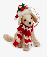 Holiday Lane Pets Golden Dog with Santa Hat Ornament, Macy's Exclusive