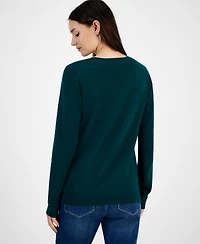 Tommy Hilfiger Women's Cotton Snowflake Bear Crewneck Sweater