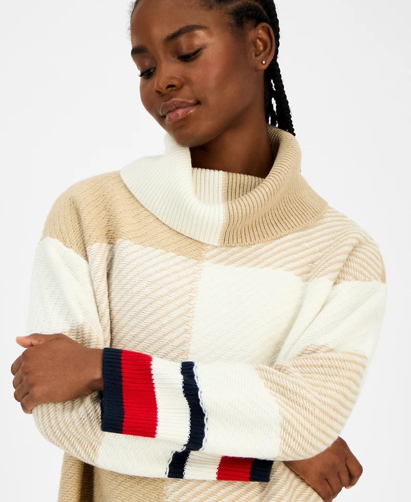 Tommy Hilfiger Women's Plaid Cowlneck Sweater