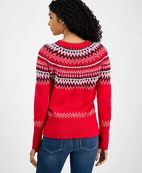 Tommy Hilfiger Women's Round-Neck Long-Sleeve Fair Isle Sweater