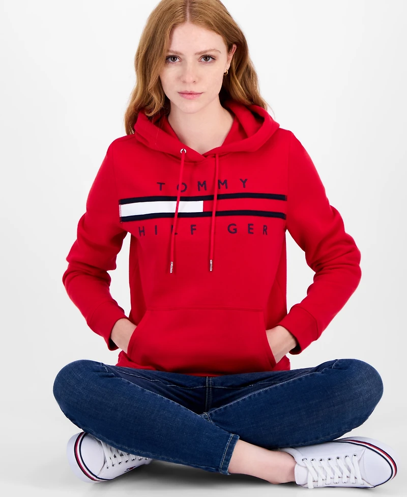 Tommy Hilfiger Women's Embroidered Logo Hooded Sweatshirt