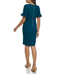 Calvin Klein Women's Scuba Crepe Short-Sleeve Sheath Dress