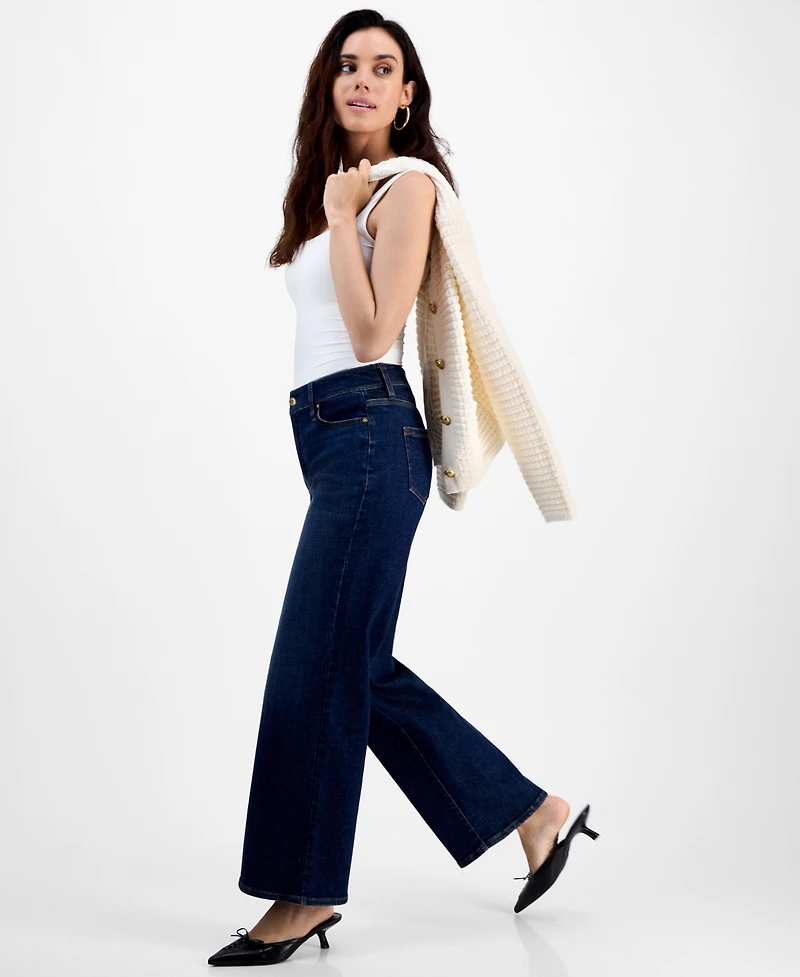 I.n.c. International Concepts Petite High-Rise Wide-Leg Jeans, Macy's Exclusive