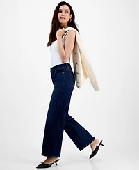 I.n.c. International Concepts Petite High-Rise Wide-Leg Jeans, Macy's Exclusive