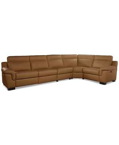 Julius Ii 5-Pc. Leather L Sectional with Power Recliners