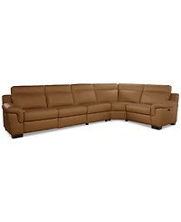 Julius Ii 5-Pc. Leather L Sectional with Power Recliners