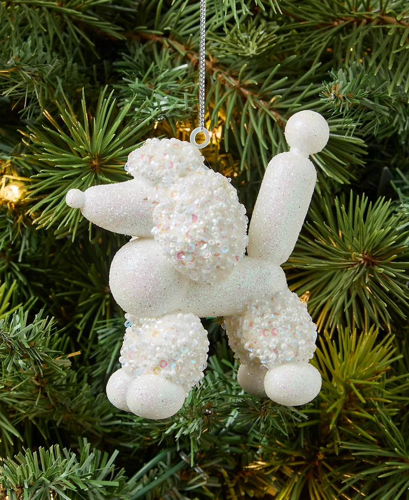 Holiday Lane Pastel Shine White Poodle Ornament, Macy's Exclusive