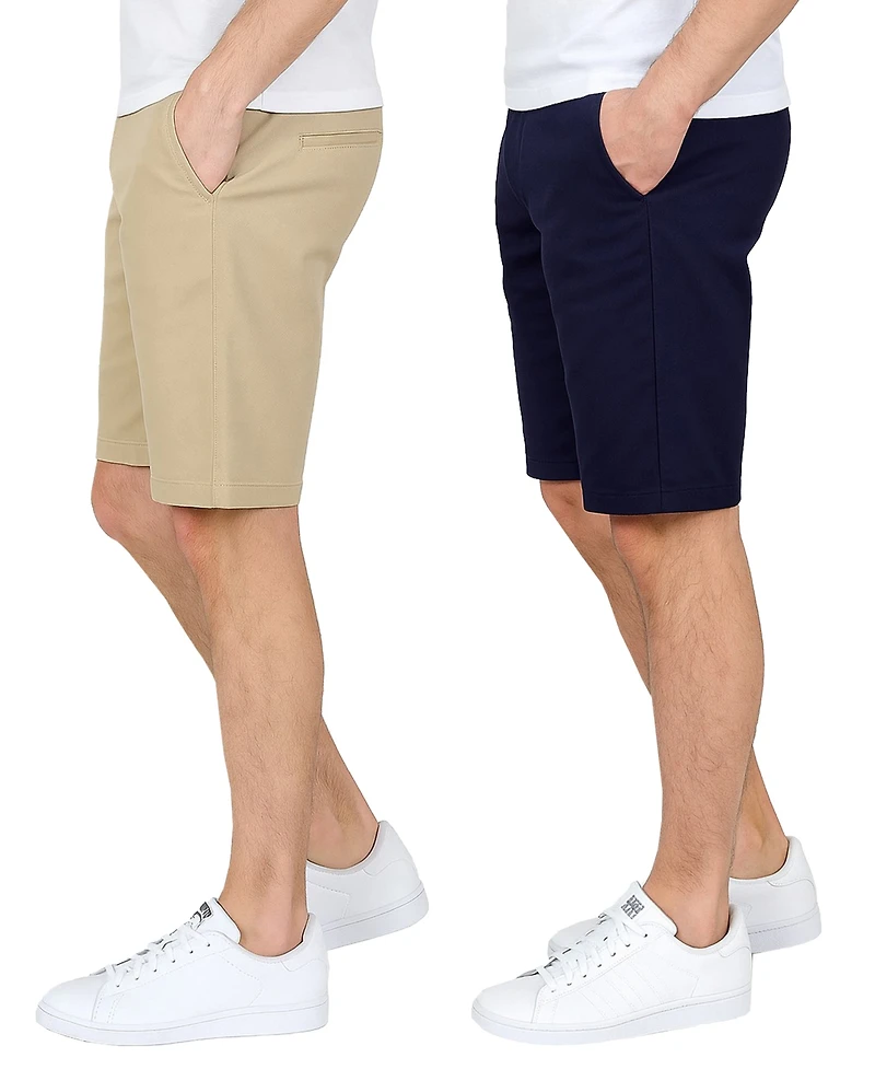 Galaxy By Harvic Men's 2-Pack Flex Stretch Chino Shorts